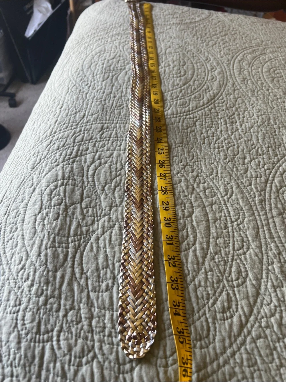 Women's Metallic Braided Chain Belt in Gold, Silver, Rose Gold